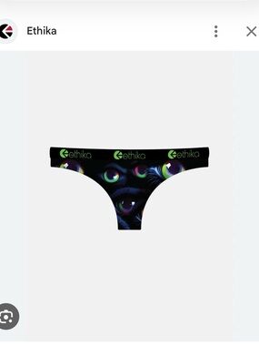 ethika Black Neon Eye-Print Bikini Thong